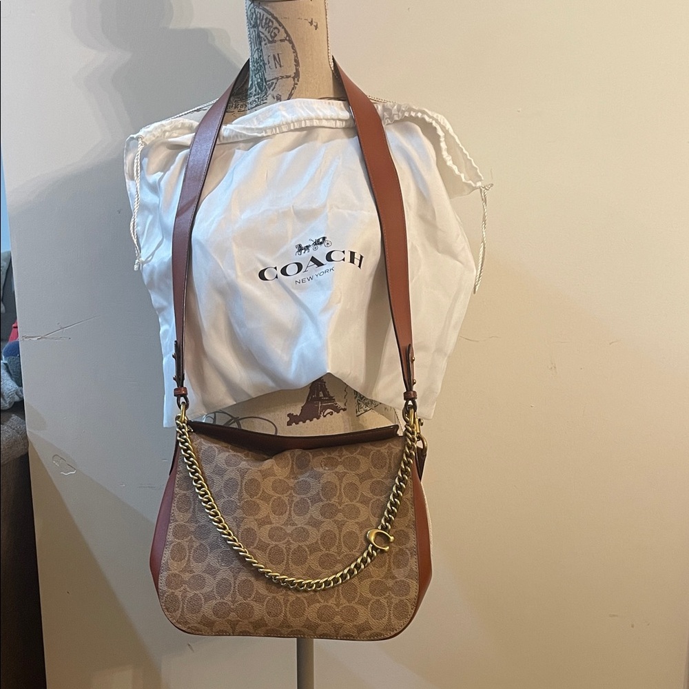 Coach Tan and Brown Crossbody Bag